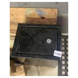 METAL SECURITY BOX W/ KEY ENTRY.