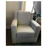CONTEMPORARY UPHOLSTERED ARMCHAIR W/ LIGHT