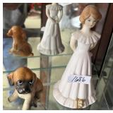 ENESCO GROWING UP GIRL PORCELAIN FIGURINES, DOG