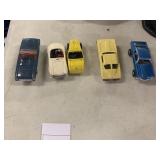 ASSORTED VTG SLOT CARS, DIE-CAST PLASTIC, BLUE,