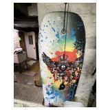 BODYBOARD W/ COLORFUL SPLATTER GRAPHIC, SKULL &