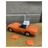 VTG ORANGE SPORTS CAR MODEL, DIE-CAST, OPENING