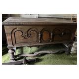 CASWELL-RUNYAN TREASURE CHEST, CARVED WOOD