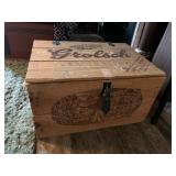 GROLSCH LAGER BEER WOODEN CRATE W/ ROPE HANDLES,