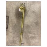 YELLOW METAL LONG HANDLE BULB PLANTER GARDEN