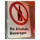 NO ALCOHOLIC BEVERAGES METAL SIGN.