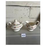 HUTSCHENREUTHER IVORY PORCELAIN SUGAR & CREAMER