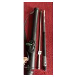 2-PC SILVER ACCENTED POOL CUE, BLACK CARRYING