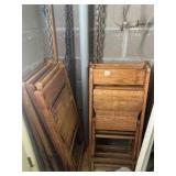 VTG WOODEN FOLDING CHAIRS, OAK CONSTRUCTION,