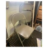 METAL FOLDING CHAIRS, LIGHT GRAY FINISH.