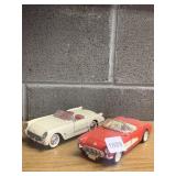 VINTAGE CORVETTE STYLE MODEL CARS, RED & CREAM,