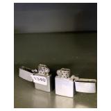 ZIPPO LIGHTERS, SILVER-TONE, BRUSHED METAL