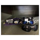 SUNGLASSES, MIRRORED LENS SUNGLASSES, LOCKS ETC.
