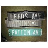 VINTAGE STREET SIGNS, PATTON AV, WATKINS ST,