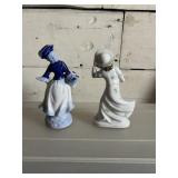 OCCUPIED JAPAN CERAMIC BONNET GIRL FIGURINES,