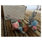 DEPT 56 RABBIT FIGURINES, SEESAW SCENE, RADISH