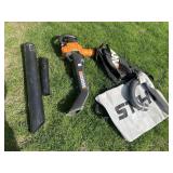 WORX WG500 ELECTRIC LEAF BLOWER/VAC, 120V 12A,