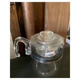 GLASS COFFEE PERCOLATOR W/ LID, CLEAR GLASS