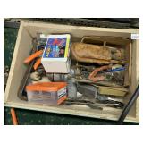 UTILITY BOX LOT, HAND TOOLS, CLAMPS, MAGNETS,