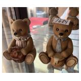 PORCELAIN BEAR FIGURINES, MALE W/ BOWTIE, FEMALE