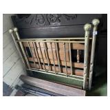 VINTAGE BRASS-TONED BED FRAME W/ SPHERICAL