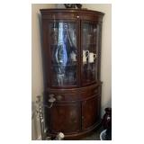 MAHOGANY CORNER CHINA CABINET CONTENTS NOT
