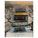 N-GAUGE MODEL TRAIN ROLLING STOCK, BOXCARS, GULF