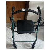 MCKESSON ROLLATOR WALKER, GREEN FRAME, BLACK