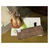 DEER HEAD WALL HANGING W/ FAWN, EMBOSSED METAL