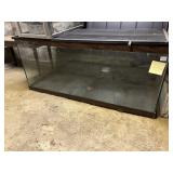 GLASS AQUARIUM, DARK WOOD-LOOK TRIM, METAL MESH