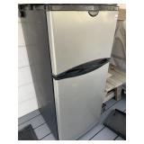 SILVER-TONE COMPACT REFRIGERATOR W/ FREEZER