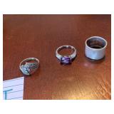 SILVER-TONE MARCASITE-STYLE RING, SILVER-TONE