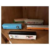ASSORTED MODEL TRAIN CARS, KEEBLER, KELLOGGS,