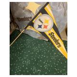 PITTSBURGH STEELERS NFL PENNANT, TEAM LOGO, BLACK
