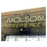 MOLSON NEON SIGN, BEER & ALE ADVERTISING, WHITE &