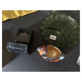 HAND PAINTED MADE IN JAPAN IRIDESCENT BIRD DISH,