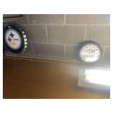 STEELERS BOTTLE CAP SIGN, MOTOWN CHOPPERS WALL