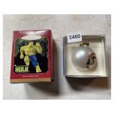HALLMARK INCREDIBLE HULK ORNAMENT AND VINTAGE
