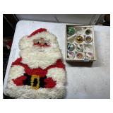 SANTA CLAUS LATCH HOOK RUG, GLASS CHRISTMAS