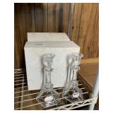2 PAIRS (4 TOTAL) CRYSTAL CANDLE STICKS