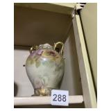 PORCELAIN URN VASE, HAND-PAINTED ROSES,