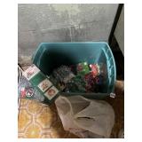 CHRISTMAS DECORATIONS LOT, W/ ICICLES, GARLAND,