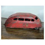 JUNIOR ROADSTER VINTAGE RED TIN TOY CAR W/ KEY