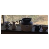 CERAMIC PITCHER & BOWL COLLECTION - HAND-PAINTED