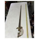 BRASS HILTED SWORD - COLLINS CO 1862, STEEL