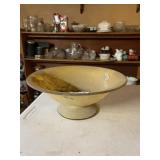 YELLOW ART - PEDESTAL BOWL, RIBBED