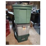 ASSORTED PLASTIC STORAGE TOTES WITH LIDS