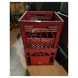 2 PLASTIC MILK CRATES