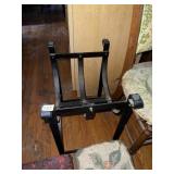 BLACK METAL ROLLING PLANT STAND, CURVED FRAME