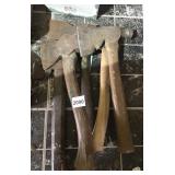 VINTAGE HAND AXES & HATCHETS - ASSORTED W/ WOOD